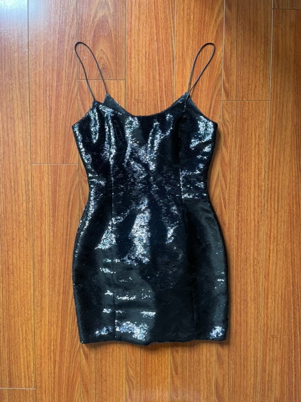 Meshki Black Sequin Mini Dress, XS